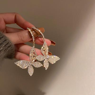 China New Fashion Hollow-out Drop Earring For Ears FASHIONABLE Silver Clasp Butterfly Earring 925 Needle Design Earring for sale