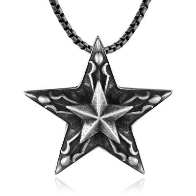 China FASHIONABLE jewelry wholesale men's personality necklace titanium steel pendant star titanium steel pendants six for sale