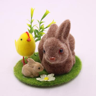 China Fashionable Easter Bunny Bunny Toy Customized Decorative Flocked Plush Easter for sale