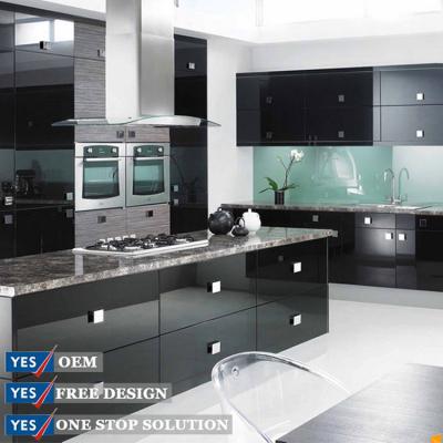 China Flat Pack Modern High Gloss Cabinet Acrylic Kitchen Set MDF Board Kitchen for sale