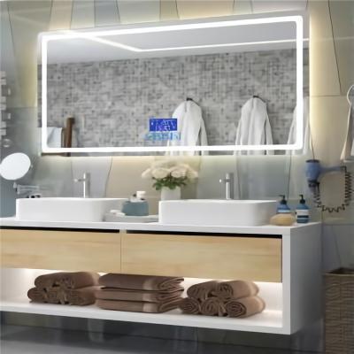 China Modern Hotel Led Wall Mirrors Bath Mirrors Frameless Bathroom Lighted Glass Mirror for sale