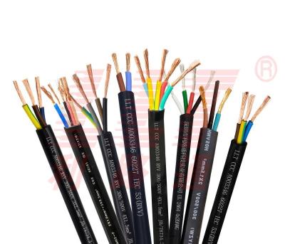 China Construction 2 core, 3 core rubber and 4 core flexible cables for use in dry, wet and humid environments for sale