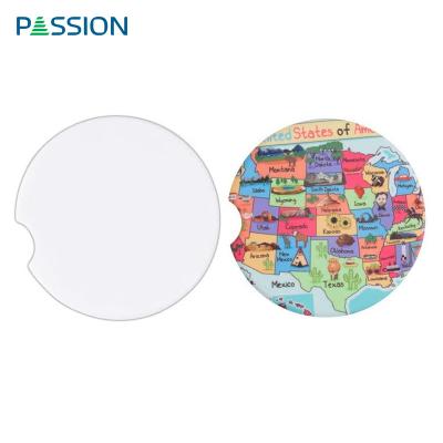 China Sublimation Sublimation Blanks Ceramic Coaster For Car Mug for sale