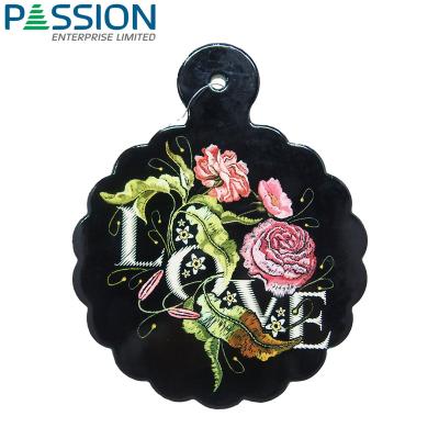 China New Arrival Viable Flower Pattern Sublimation Ceramic Tile Coaster Kitchen Tripod For Hot Pot Ceramic Mat For Hot Pot for sale