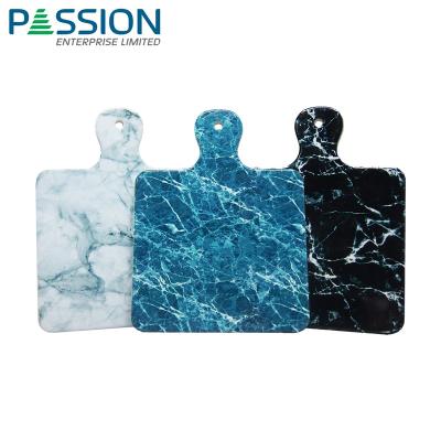 China Stocked customized ceramic kitchen tripod marble tile with cork base and handle ceramic mat for hot pot for sale