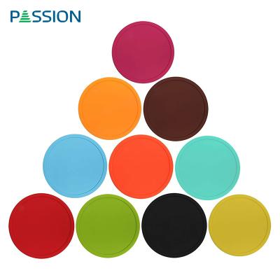 China Customized Viable Wholesale Colorful Round Silicon Coffee Cup Coaster Set For Drinks Cup Coaster for sale