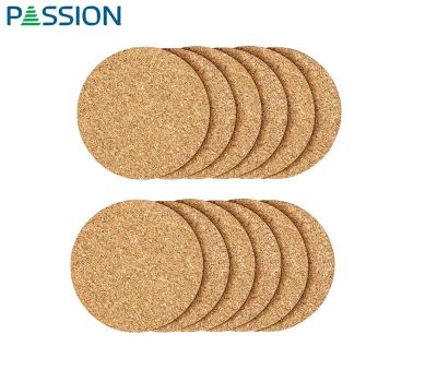 China Sustainable Cheapest Natural Tableware Round Absorbent Empty Cork Coasters Hot Cup Mats And Pads For Beverage for sale