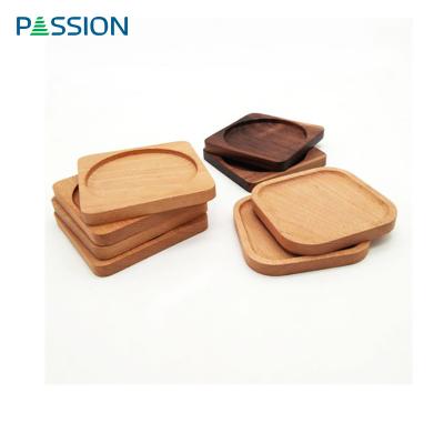 China Customized Durable Waterproof Anti Slip Durable Drink Oak Wood Coaster For Home Decoration Kitchen Wooden Cup Coaster for sale