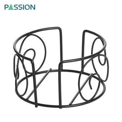 China Sustainable Stylish Rack Black Iron Metal Rack Storage Cart For Square Ceramic Round And Coaster for sale