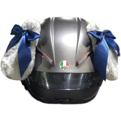 China Sweet High Quality Creative Rabbit Ears Of Design Girls Motorcycle Helmet Decorations for sale