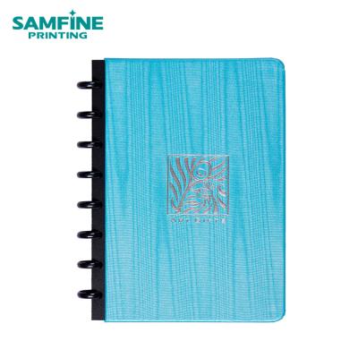 China paper & Custom Cardboard Hardcover A5 Planner Plastic Material Stationery Disc Limit Notebook for sale