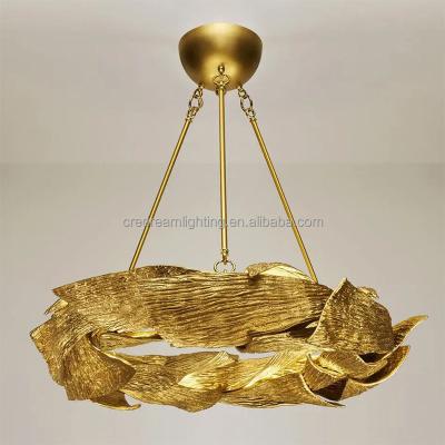 China New brass wedding hotel lobby drop lamp living room furniture LED modern copper light antique weather lighting for sale