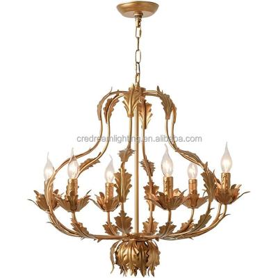 China Modern Fantastic Copper Leaves Metal Branches Chandeliers Hanging Lighting Indoor Hotel Home Project Decor for sale