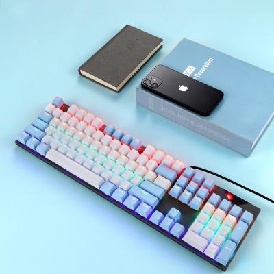 China Best Price Backlit Gaming Keyboards 5 Color Plug & Play Mechanical Keyboard 104 Keys Choose RGB Mechanical Keyboard For Computer PC Gamer for sale