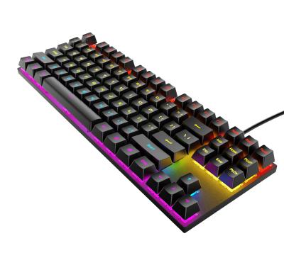 China Plug and Play Popular Banda K400 Wired Mechanical Keyboard 87 Keys RGB Backlit Computer Gaming Keyboard for Windows Mac Games for sale