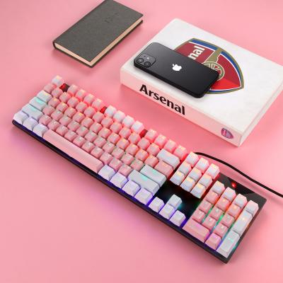 China High Quality Plug and Play Mechanical Financial Business RGB Keys Bank Gaming Keyboard USB Mechanical Keyboard 104 Keys USB Wired for sale