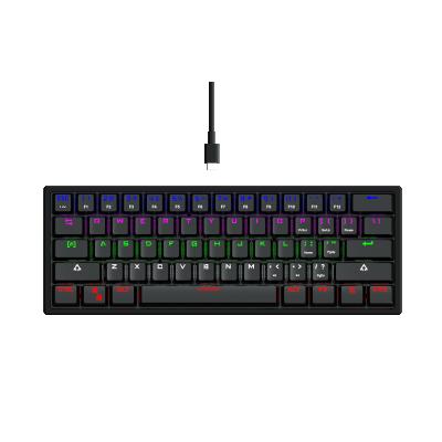 China Factory Wholesale BK70 61 Keys Plug & Play Gaming Mechanical Keyboard Led RGB Black Gaming Gamer Keyboard for sale