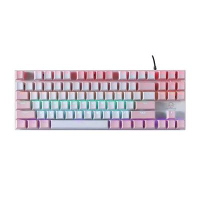 China Hot Sale Plug and Play Professional RGB Wired Usb Mechanical Gaming Keyboard Desktop Mixed Color 104 Keys for sale