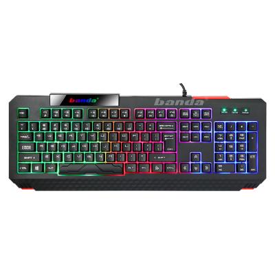 China Hot Sale Plug and Play New Design RGB Lighting Blue Backlit Gaming Keyboard 104 Keys Switches For Gamer for sale