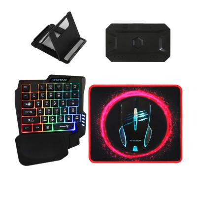 China Metal 5 in 1 Mobile Game Combo Other Converter Support Mobile Gaming Accessories RGB Micro Mouse Minnie Keyboard Gaming Use for sale