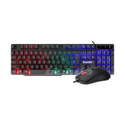 China Rainbow Laser Gaming Keyboard Mouse Combos Gamer Gaming Light Waterproof Hot Selling Backlit USB Backlit for sale