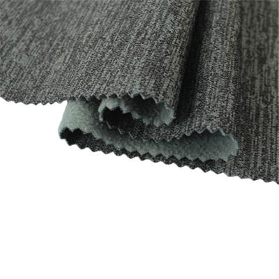 China Fleece Stain Resistant Heavy Cationic Polyester Fabric 100% Single Side Brushed Sweater Garment Fabric for sale