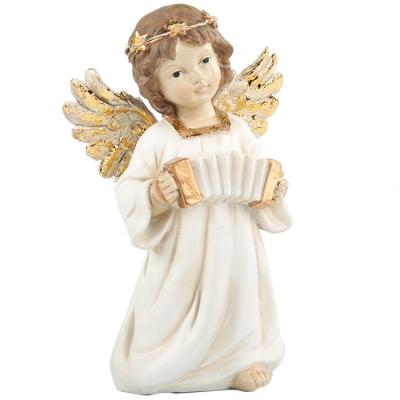 China Europe Home Indoor Daily Home Decor Colored Ornament Resin Angel Figurine With Led for sale