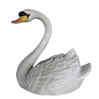 China Wholesale custom resin animal sculpture from Europe, polyresin swan figurine for garden decor for sale