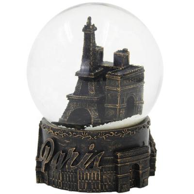 China Europe 2019 New Products Souvenir Eiffel Tower Water Resin Snow Globe For Gift for sale