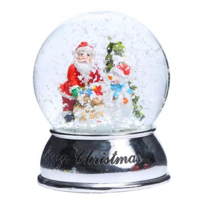 China 2019 Europe China Supplier Christmas Snowflake Santa Claus Water Snow Globe With Blowing Snow for sale