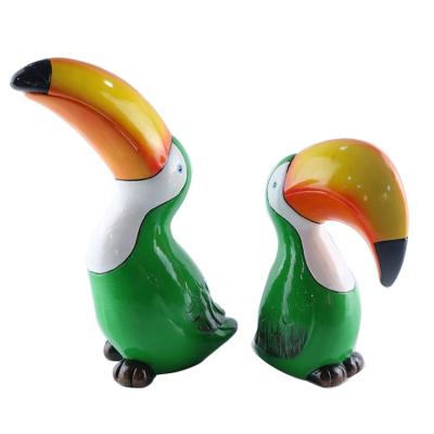 China New Modern Custom Toucan Figure Art Souvenir Craft Ceramic Home Decor for sale