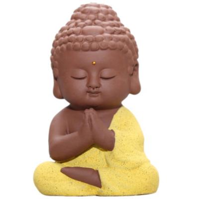 China Custom Ceramic Mini Home Decor Cute Purple Ceramic Buddha Figurine for sale