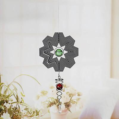 China Europe Customized Laser Cut Cosmo Stainless Steel 3 D Metal Wind Spinner For Garden Decor for sale