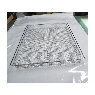 China Plain Weave Square 60x40x5cm 304 Stainless Steel Flats Wire Mesh Bread Bakery Oven Plate Pan Tray With Holes For Food Baking Serving Drying for sale