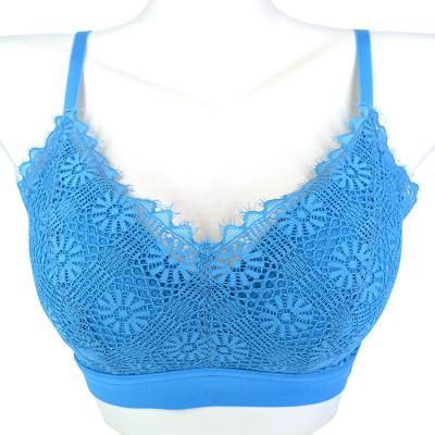 China Wholesale High Quality Blue Soft Lace Breathable Plus Size Bra Set For Women for sale