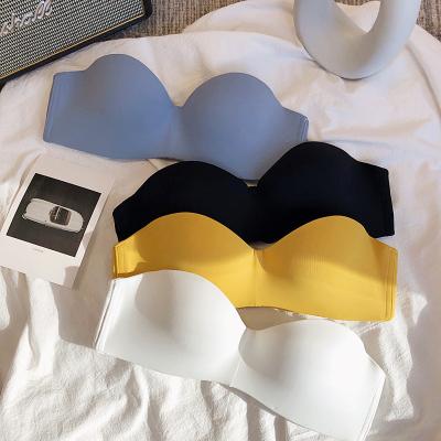 China Seamless Breathable Skin Friendly Underwear Soft Comfortable Soft Daily Bra One Piece Bra With Strap Tube Bra for sale