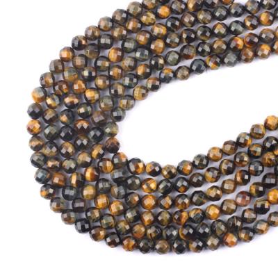 China Jewelry accssories Fashion jewelry wholesale stone tiger eye 64 cut faceted agate beads for sale