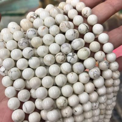 China Other Natural White Magnesite Turquoise Single Round Beads For Stone Bracelets for sale