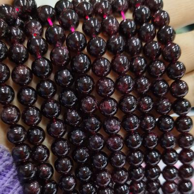 China Other Hot Wholesale Red Garnet Stone Single Round Beads 2-12mm for sale