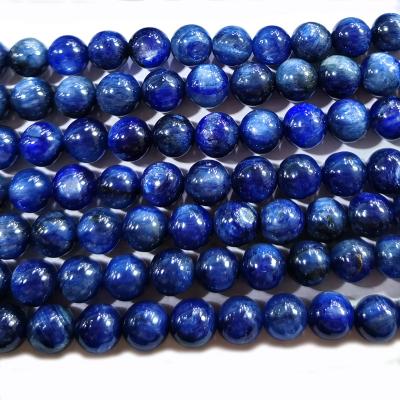 China Other Natural Blue Kyanite Polished Round Stone Beads Bead 5 Strands for sale