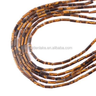 China Other Natural Gemstone 4x13mm Yellow Tiger Eye Stone Beads Tubes Wholesale for sale