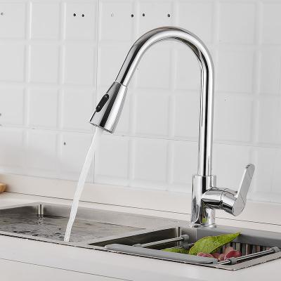 China Thermostatic Faucets Flexible Spout Hot And Cold Finished Black Pull Out Brass Kitchen Faucet Mixer Tap For Kitchen for sale