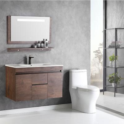 China Modern Wholesale Solid Wood Bathroom Furniture Hotel Bathroom Vanity Cabinet for sale