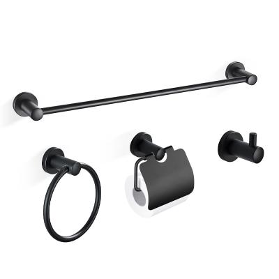 China Sustainable Wholesale Matte Black Bathroom Accessories Set In Stainless Steel for sale