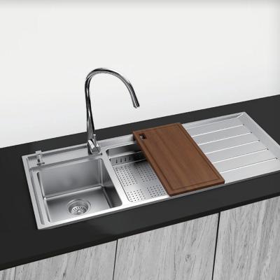 China Without Faucet KS655 Modern Design Apartment Size 304 Stainless Steel Single Basin Handmade Kitchen Sink for sale