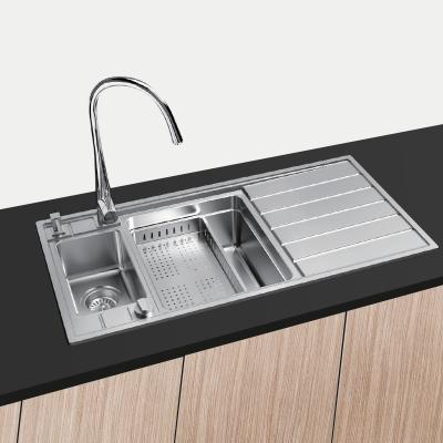 China Without Faucet KS723-724 Double Bowl 304 Stainless Steel Handmade Luxury Kitchen Sink for sale