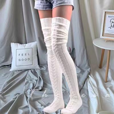 China Winter Autumn Cotton Black QUICK DRY Thigh High Over The Knee Socks Sexy Women Thick Knitted Stockings Long For Girls Ladies for sale