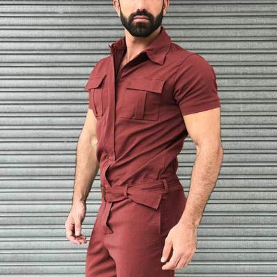 China New style breathable men work overall uniform plus size clothing casual streetwear full pant suit for sale