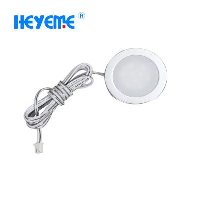 China Aluminum Round IP67 Ressessed Polished 54mm LED Cabinet Light For Furniture And Kitchen Light for sale