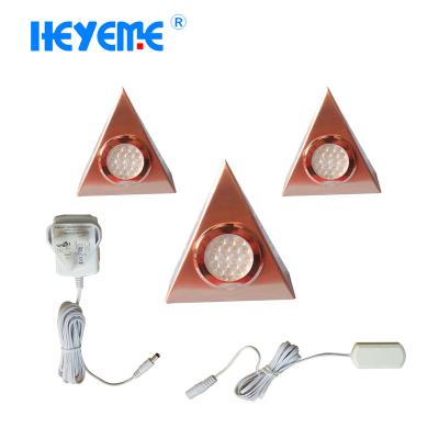 China DC 12V Wall Mounted Triangle LED Cabinet Light Stainless Steel Copper Furniture Light For LED Ceiling Light for sale